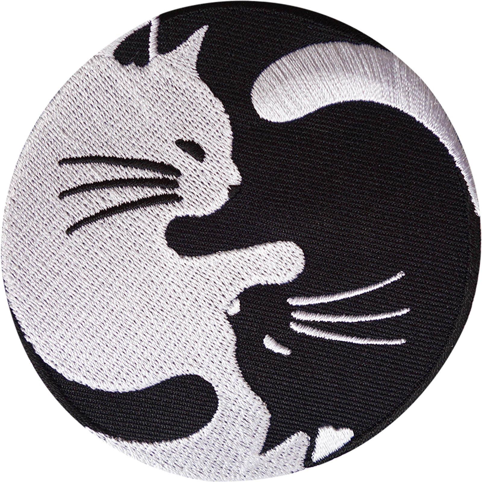 Yin and Yang Cat Patch Embroidered Badge Embroidery Applique Iron Sew…