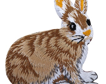 Hare Rabbit Applique IRON ON PATCH funny patches Badge rabbit patch
