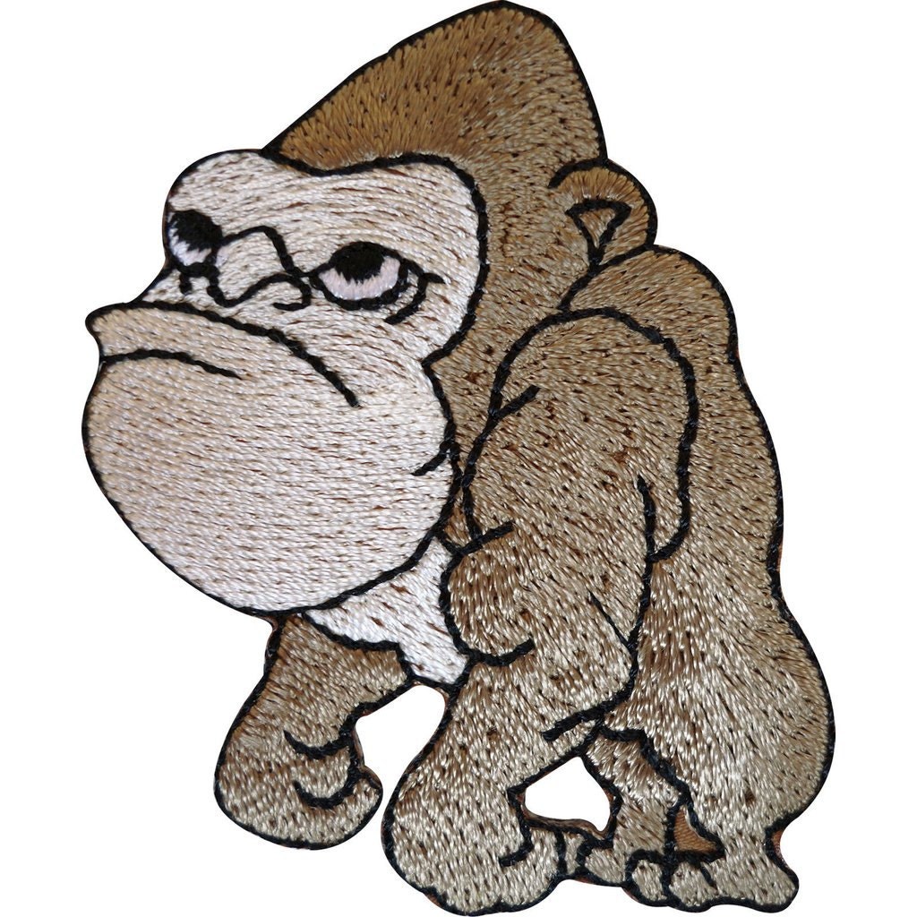 Embroidered Monkey Iron On Badge Sew On Patch Chimp Ape Jeans Shirt Bag Applique 