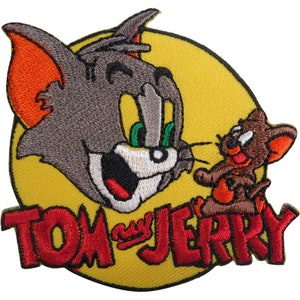 Tom und Jerry Patch gesticktes Abzeichen Eisen annähen Kleidung Tasche T-Shirt Top Jeans