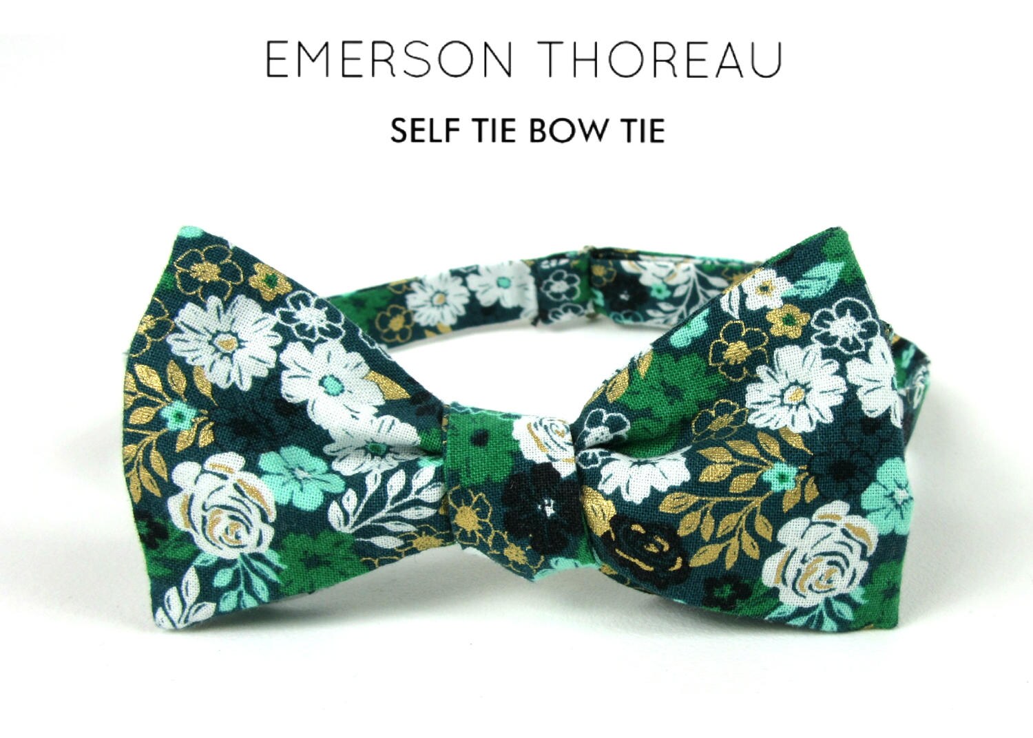 black and gold floral bow tie