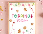 Gingerbread Toppings Station Sign: Cookie Decorating Party Decor (Digital Download)