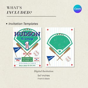 Baseball Birthday Invitation: Sports Party Invite (Canva Template) image 4