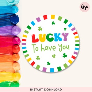 St. Patrick&#39;s Day Favor Tags: Lucky Rainbow Labels (Printable)