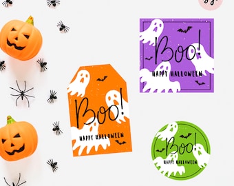 Halloween BOO Printable Favor Tags (Digital Download)