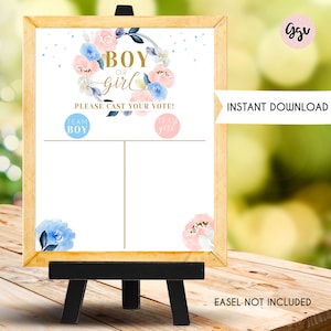 GENDER REVEAL cast your vote sign, gender reveal games, gender reveal decoration, gender reveal sign, gender reveal party, instant download