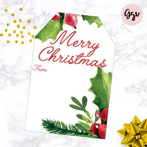 Christmas Gift Tags, Holiday Gift Tags, Personalized, Printed Christmas Gift Tags, Christmas Printables, Printable Gift Tags