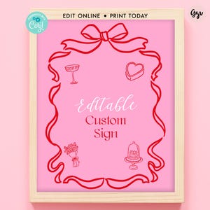 Galentine&#39;s day Party Editable Sign, galentine&#39;s welcome sign, Valentines day brunch sign, girls night valentine decor, printable sign, GGN1