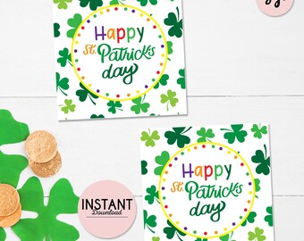 St Patrick's Day Gift Tag: Printable Cookie Packaging (Digital Download)