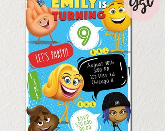 EMOJI INVITATION, emoji party, emoji birthday invitation, emoji invites, emoji birthday, teen birthday party