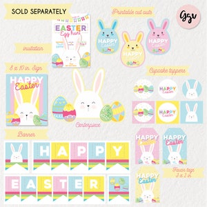 Printable Happy easter tags, bunny tags, easter printables, easter tags, happy easter, easter gift tags, instant download image 3