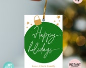 Editable Happy Holidays Gift Tag Template (Digital Download)