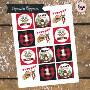 Lumberjack Cupcake Toppers, Lumberjack Decor, Lumberjack Party ...