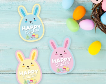 Bunny Happy Easter Tags: Egg Hunt Printables (Digital Download)