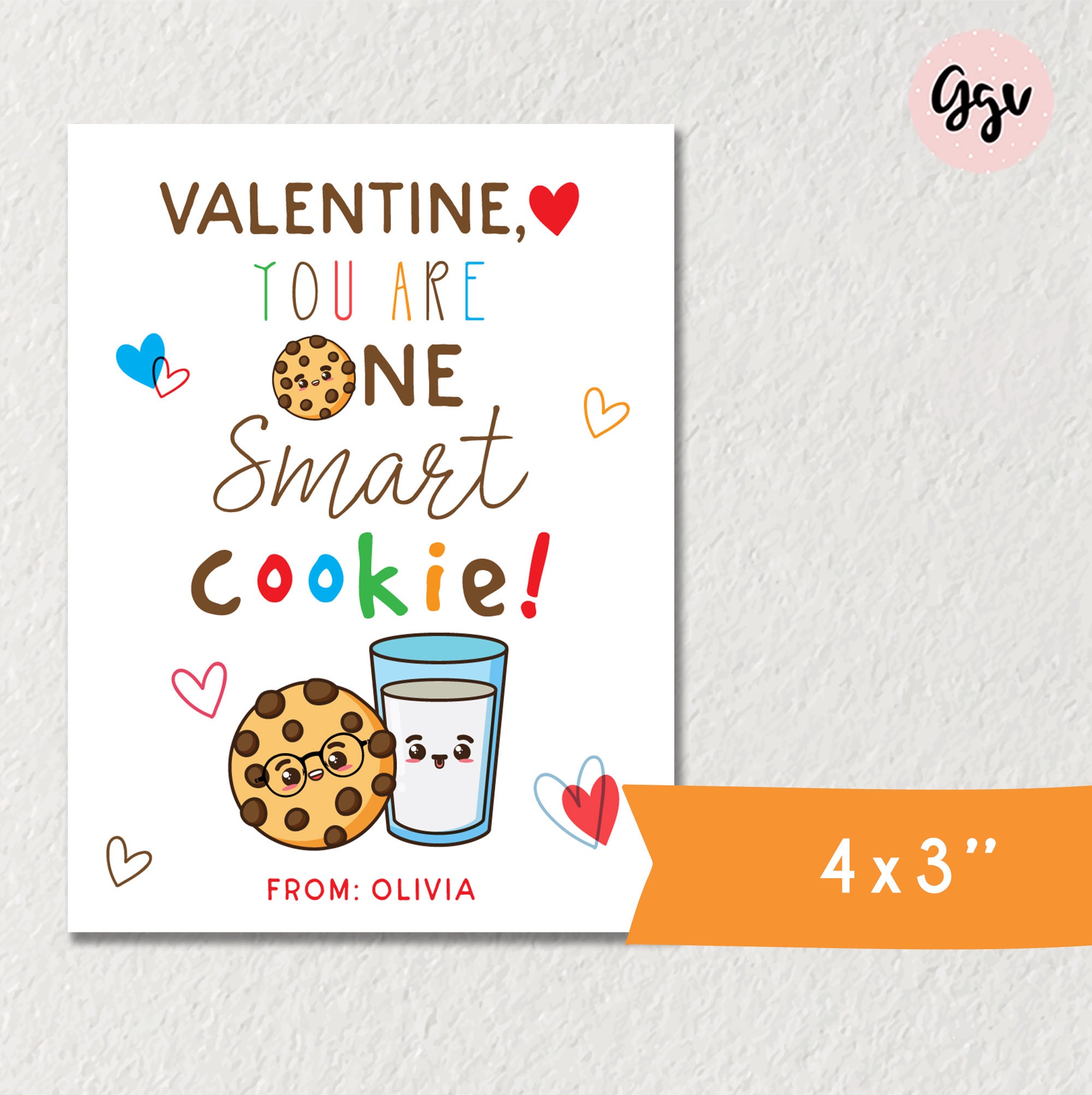 Personalized You're a Smart Cookie Valentine's Day Stickers – Chickabug