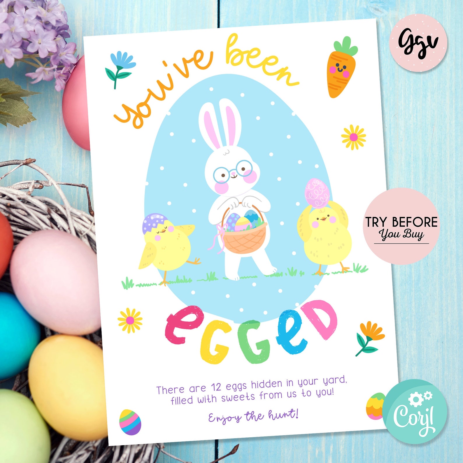 You've Been Egged Easter Sign Editable Egged Printable Etsy