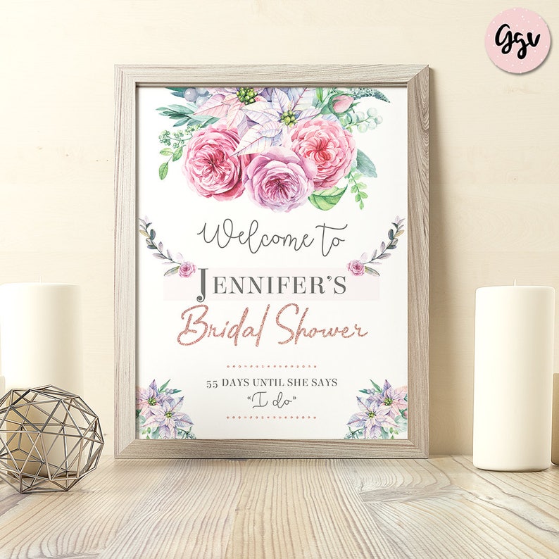 Bridal Shower Printable Set Floral Bridal Shower Invitation | Etsy
