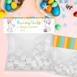 Bunny tails bag topper, easter bunny tails, printable easter treat bag topper, easter treat tags, instant download