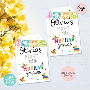 Muchas Gracias Cactus Baby Shower Favor Tags – Paper Cute Ink