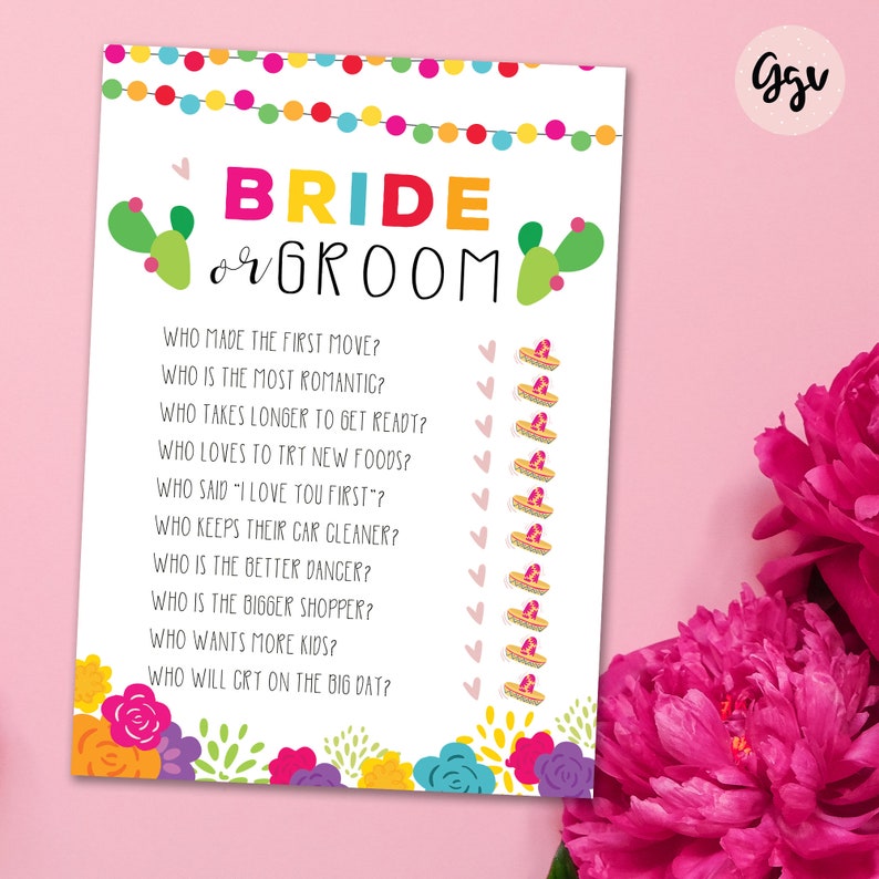 FIESTA Bridal Shower Games Printable Shower Games Bridal Etsy