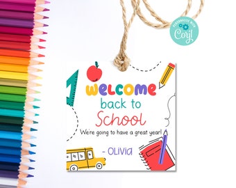 Editable Back to School Gift Tag: Printable Classroom Favor (Digital Download)