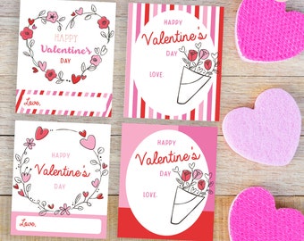 VALENTINE'S DAY TAGS, valentine's day stickers, printable valentine tags, personalized valentine's day tags, valentine's favors