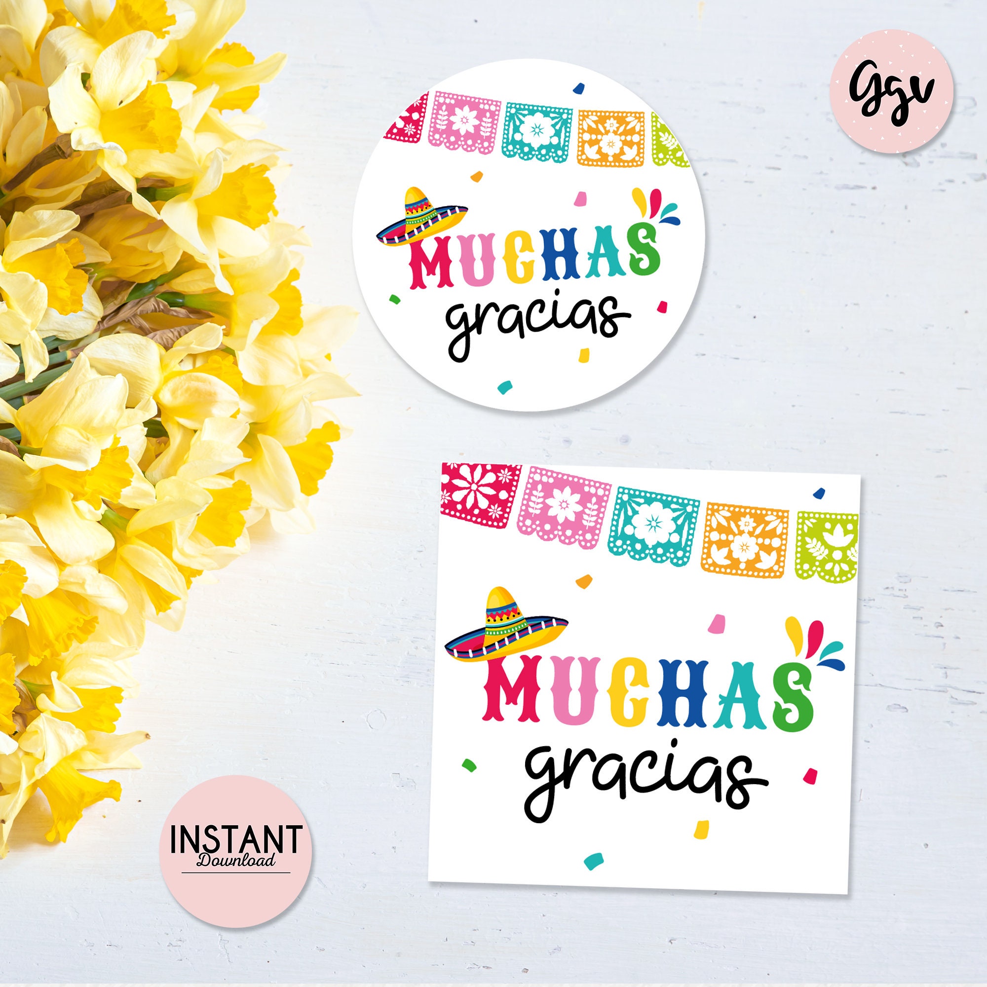 Muchas Gracias Fiesta Favor Tags: Tema Mexicano Imprimible (Descarga  Instantánea) MF01 - Etsy México, image size:2000x2000