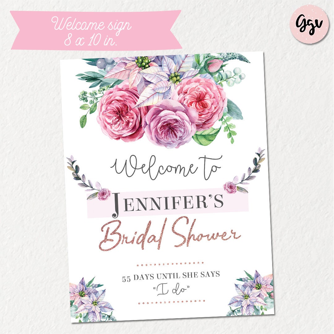 Bridal Shower Printable Set Floral Bridal Shower Invitation | Etsy