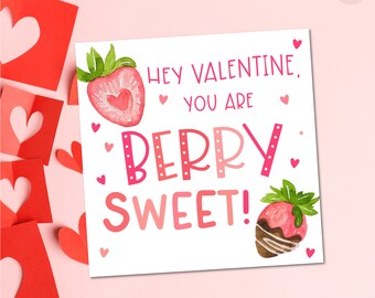 Berry Sweet Valentine's Day Tag: Strawberry Favor (Digital Download)
