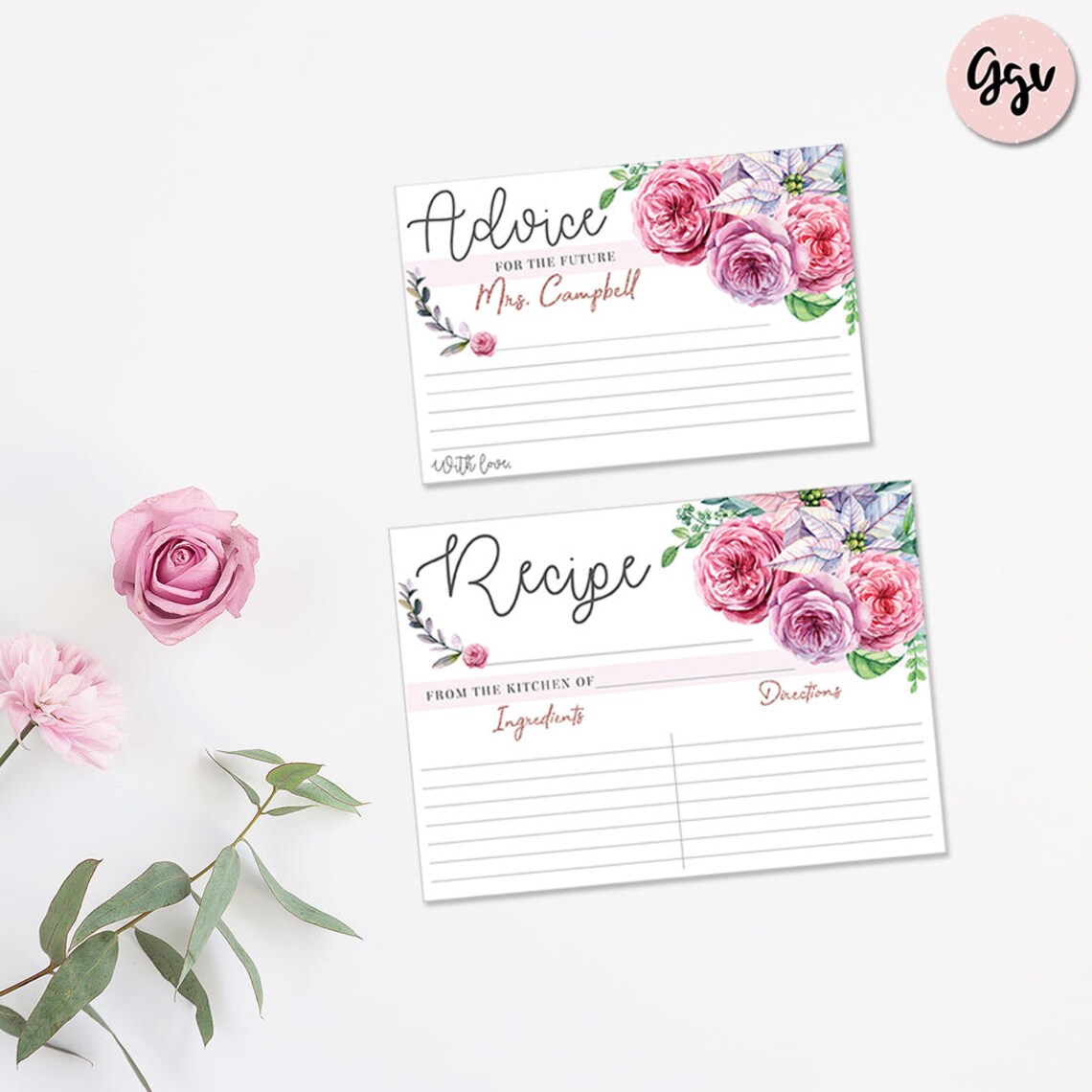 Bridal Shower Printable Set Floral Bridal Shower Invitation | Etsy
