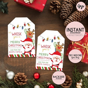 Editable Christmas Tags Printable Christmas Gift Tags - Etsy