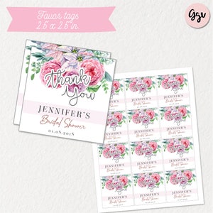 Bridal Shower Printable Set, Floral Bridal Shower Invitation, Recipe ...
