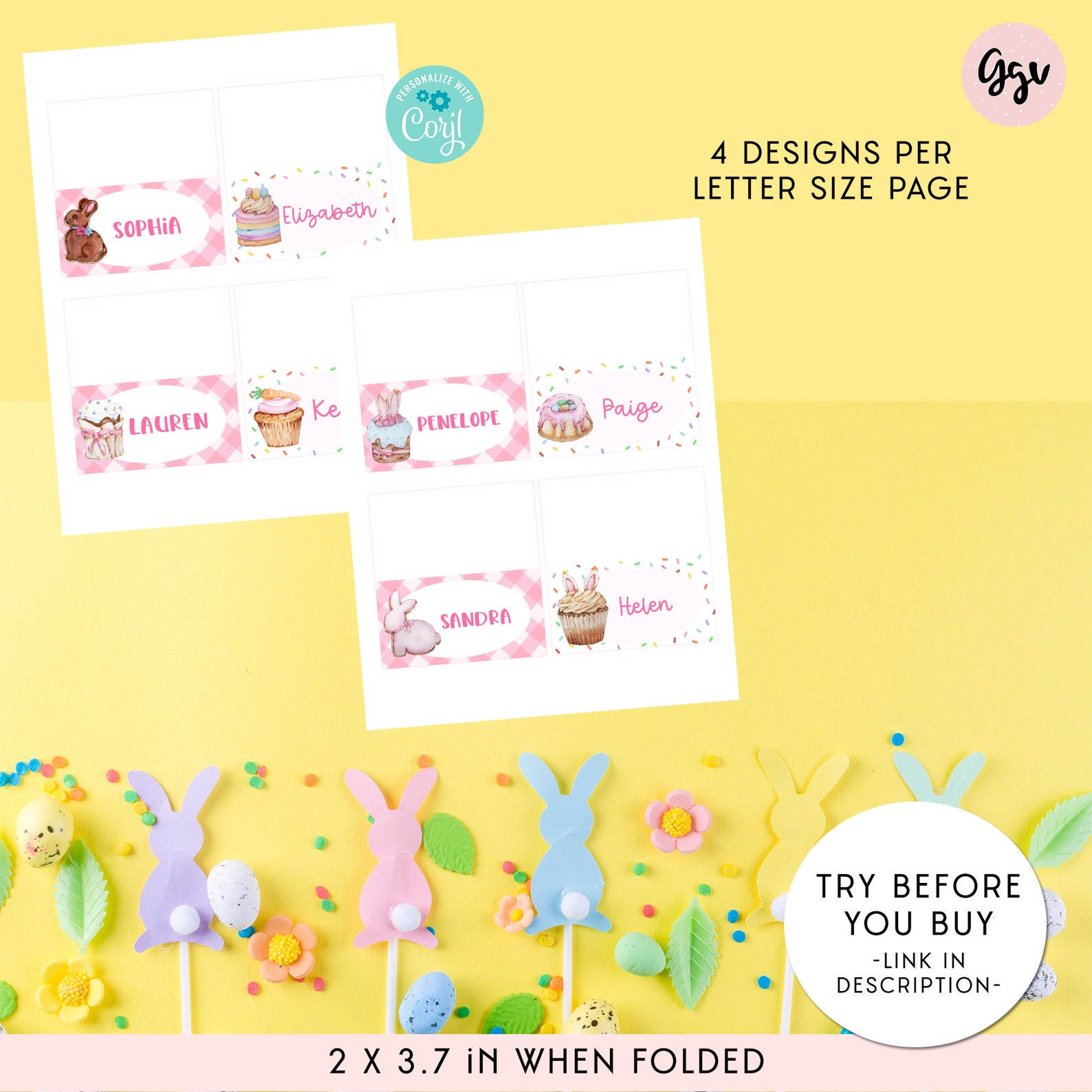 Editable Easter Place Cards Printable Easter Labels Easter - Etsy