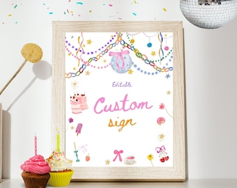 Dos elegantes plantillas de letreros de cumpleaños / Póster de bola de discoteca para segundo cumpleaños (descarga digital)