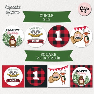Lumberjack Cupcake Toppers, Lumberjack Decor, Lumberjack Party ...