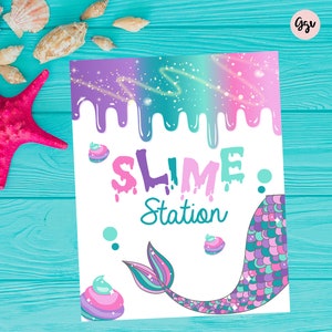 Slime banner, Printable Slime banner, Slime party, Slime Station,Slime  Party Supplies, Slime party Decorations, Kids DIY Slime