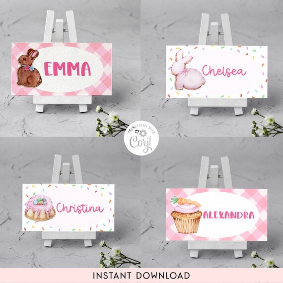Editable Easter Place Cards Printable Easter Labels Easter | Etsy