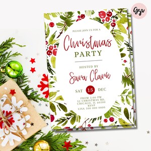 Christmas Party Invitation, holiday party invite, christmas editable invitation, winter party invite