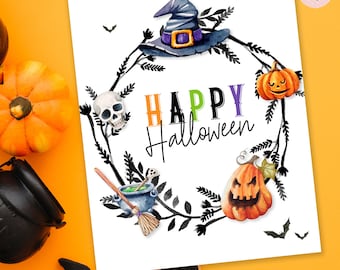 Set of 25 Halloween Printable Gallery Wall Art Bundle - Etsy