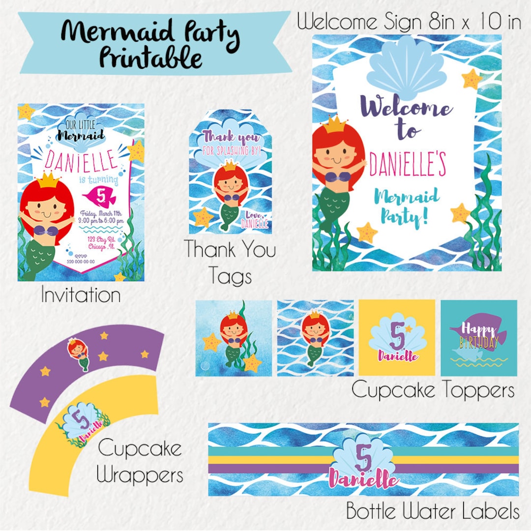 MERMAID Party Kit, Mermaid Party Printables, DIY Mermaid Birthday Party ...