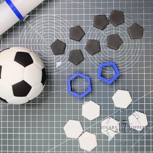 Football soccer Cutter Set - 3D Printed Fondant Cutters - For Making Football Cake Topper - Cake Decorating Supplies