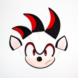 Shadow Super Sonic cake topper for cake decorating birthday cake for kids toppers made from sugarpaste fondant