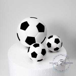 10.5 cm and two 5.5cm football balls on 8" dummy cake