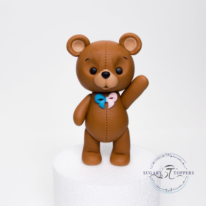 Teddy Bear Cake Topper - Fondant Cake Decoration - Handmade Animal ...