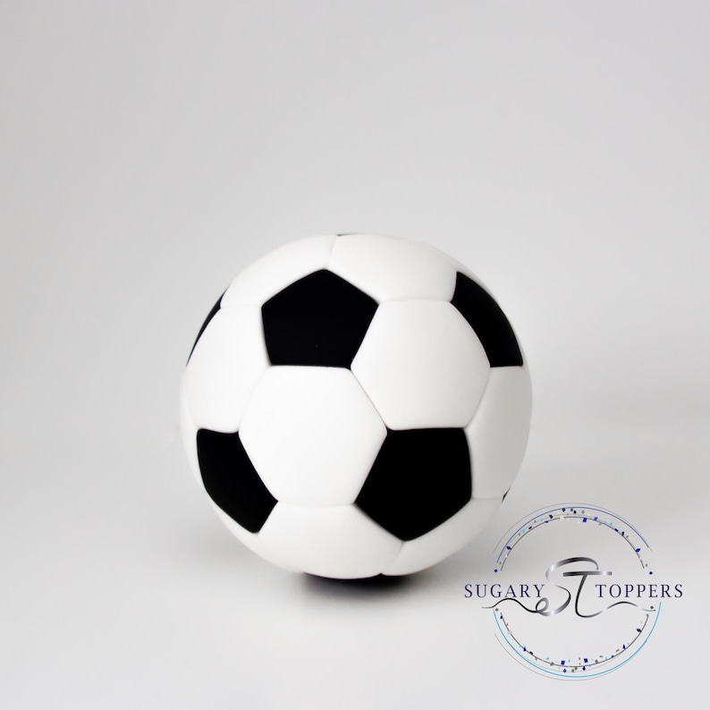 Football Cake Topper - Fondant Cake Decoration - Birthday Cake Topper - Football Theme Party - Multiple Sizes - cake decorating 8.5 cm ball