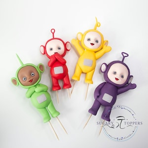 Teletubbies cake toppers Tinky-Winky Dipsy Laa Laa Po for cake decorating birthday cake for kids made from sugarpaste fondant