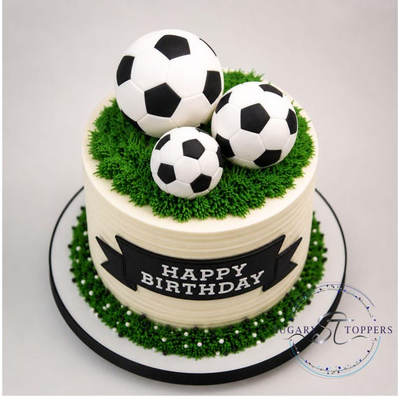 Football Cake Topper - Fondant Cake Decoration - Birthday Cake Topper - Football Theme Party - Multiple Sizes - cake decorating