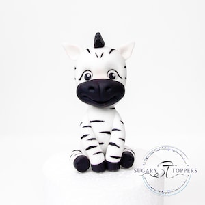 Zebra cake topper for cake decorating birthday cake for kids animal toppers made from sugarpaste fondant