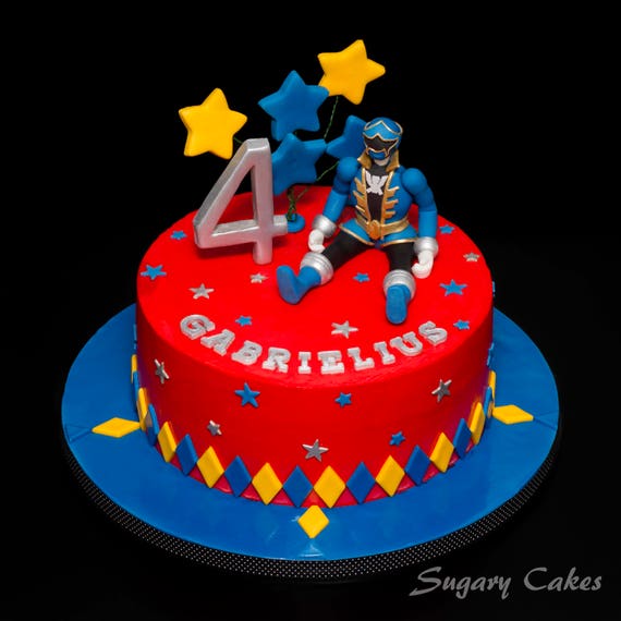Personalised Sugarpaste Power Ranger Cake Topper Cake Etsy