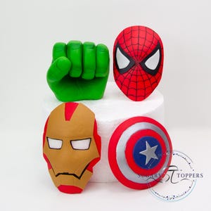 Avengers cake toppers iron man Thor Captain America Hulk for cake decorating birthday cakes for boys made from sugarpaste fondant
